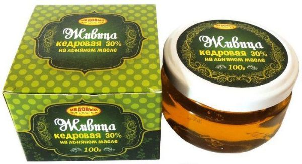 Изображение товара Живица кедровая на льняном масле Медовый Край 100г Живица кедровая на льняном масле Медовый Край 100г фотография