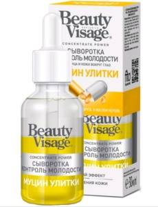 Сыворотка Контроль молодости Муцин Улитки для лица и кожи вокруг глаз Beauty Visage 30 мл