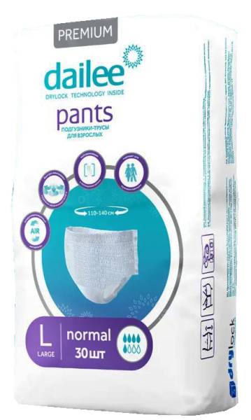 Трусы для взрослых Dailee Pants premium Normal L 30шт фотография